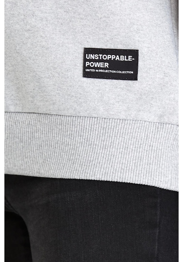 Comeor Kadın Gri Basic Bisiklet Yaka Regular Fit Rahat Sweatshirt 001