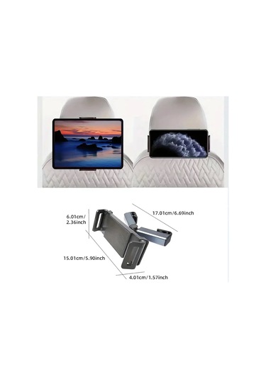 Araç Koltuk Arkası Tablet Tutucu, Telefon Tutucu, Tablet/telefon Tutucu, 360 İpad Pro 12.9 Mini Air Siyah