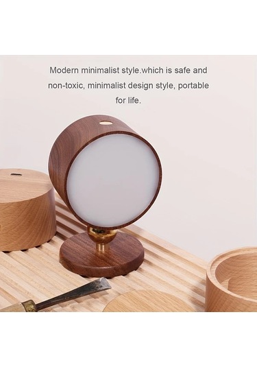 Boatshop1 1 Adet Yatak Odası Okuma Lambası 360 Dönebilir Sapele Wood Led Duvar Lambası Ahşap