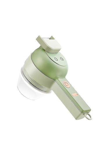 4'ü 1 Arada Elde Taşınabilir Elektrikli Sebze Doğrama Seti Çok İşlevli Chili Sebze Öğütücü Zencefil Ezici Yeşil Siyah