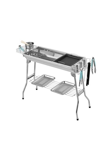 Madfox Grillmate Portatif Katlanır Bbq Mangal Mz Gümüş