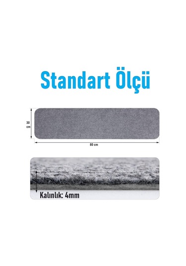 Halifleks Yapışkan Tabanlı Merdiven Basamak Paspası Rip Halı Kaymaz Tabanlı - Füme Null