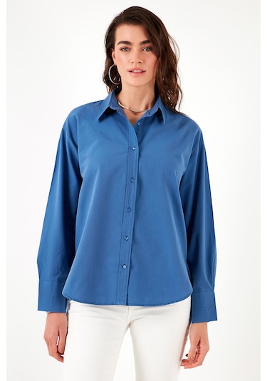 Lela Pamuklu Regular Fit Önü Kısa Arkası Uzun Oval Kesim Bayan Gömlek Cf25S163867 Saks