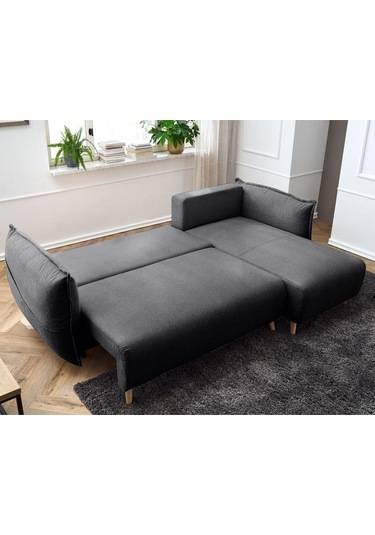 Puffy Sandıklı Köşe Koltuk Antrasit Sağ Köşe Antrasit