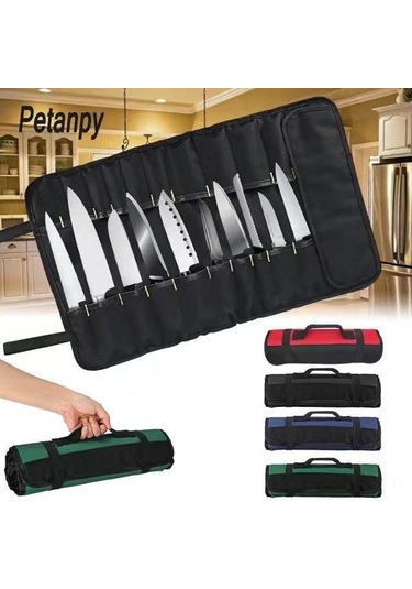 Wezone Mutfak Bıçak Çantası - Taşınabilir Ve Dayanıklı Çiftçi Alet Seti Siyah