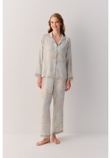 Suwen Emory Maskülen Pijama Takımı Sh26114660b1194 Yeşil Desenli