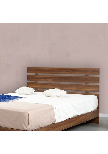 Pasifichome Huga Çift Kişilik Ahşap Karyola Ceviz 140 Cm / Başlıklı Karyola