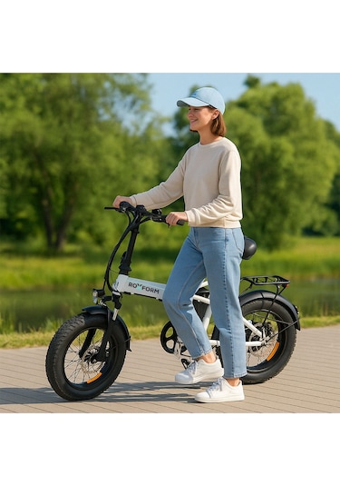 Roxform R-300 Elektrikli Katlanabilir Bisiklet 13ah Shimano Altus Hidrolik Fren Alüminyum Kadro Beyaz