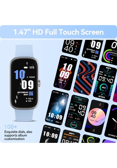 Geeroyoo JZR-GY Nabız Uyku Takipçili Ip68 Adım Kalori Sayacı Spor Aktivite Takipçisi Mavi Akıllı Saat (İthalatçı Garantili)