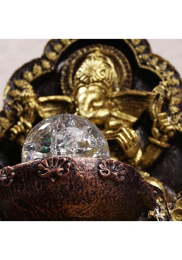 Zen Eskitme Gold Ganesh Temalı Su Şelalesi