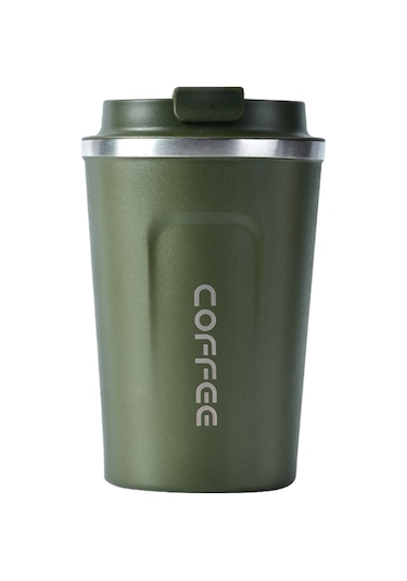 Ruicoo 304 Paslanmaz Çelik İki Katlı Vakumlu Isı Saklama Kahve Bardak, 380ml Yeşil, Ofis Ve Seyahat İçin Taşınabilir, Sıcak-sojuk Tutar Yeşil