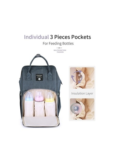 Novahub Moveevo Su Geçirmez Bebek Bezi Sırt Çantası - 6 Cep, Taşınabilir, Lacivert Mavi