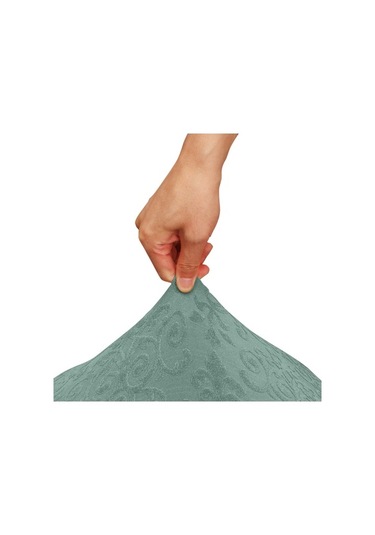 Pazly Yemek Sandalyesi Kılıfı, Yüksek Esnek Kapaklı, Yıkanabilir Jakarlı Desen, Yeşil, Ev Parti Otel Düğün İçin Yeşil