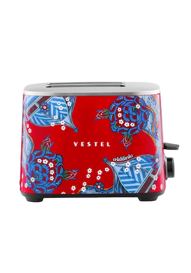 Vestel X Aslı Filinta Retro Kırmızı Çini Ekmek Kızartma Makinesi