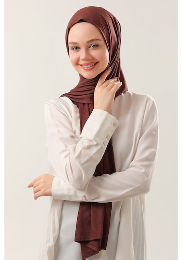 Melodi Scarf Tesettür Penye Şal Acı Kahve Acı Kahve