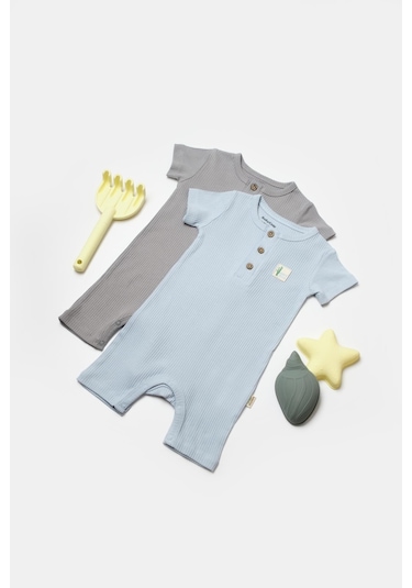 BabyCosy 2 Li Kısa Kollu Tulum Csyb9038 001