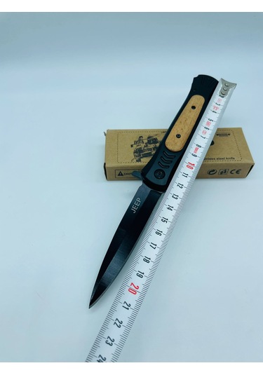 Jeep Ahşap Kasa Yandan Çıkma Kamp Çakı //23cm--ja23 Siyah