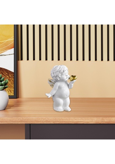 Suntek Melek Heykeli Beyaz Masaüstü Süs Aşk Tanrısı