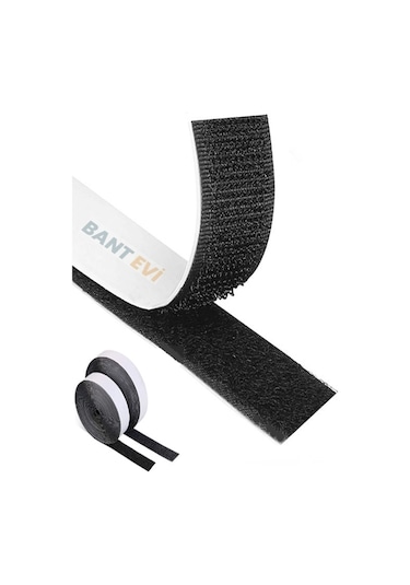 Yapışkanlı Cırt Bant 5cmx1m Siyah Arkası Yapışkanlı Cırt Bant