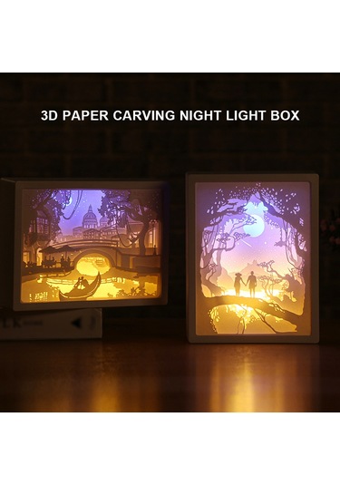 Xiyyadms 3d Kağıt Oyma Gece Lambası - Led Işıklı Dekoratif Masa Lambası Diğer