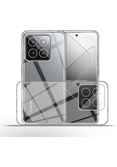 Xiaomi Mi 14t Pro Kılıf Şeffaf Silikon +9h Ekran Koruyucu Cam Set