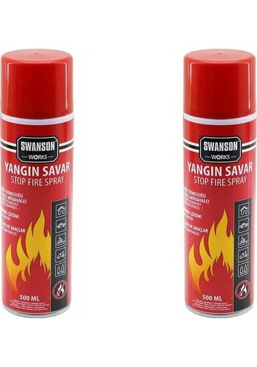 2 Adet Yangın Söndürücü - Yangın Savar Sprey 500ml + 500 Ml Ev - Ofis - Oto Araç Ateş Boğucu Köpü