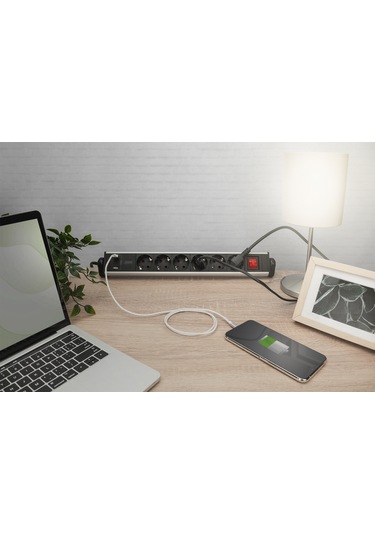 Ofis İçin 6 Prizli Çoklu Priz, 3 Adet Usb 2xusb-a +1xusb A
