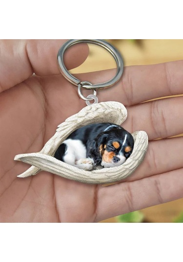 Maiyame Akryl Yapımı İki Yönlü Baskılı Köpek Figürlü Araba Anahtarı Askısı - Ev Kullanıma Uygun, Dayanıklı Ve Pratik Tasarım Diğer