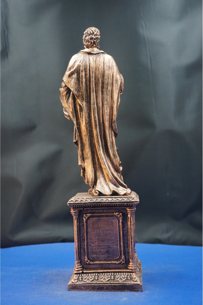 Atinalı Filozof Sokrates Heykel Biblo Bilgelik Ve Felsefenin Simgesi Hediyelik Aksesuar 35 Cm Bronz