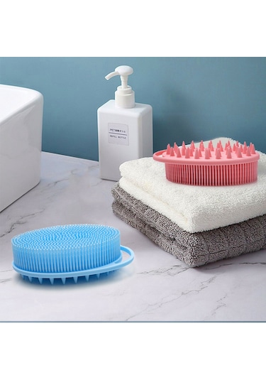 Yaleker Bebekler İçin Platinyum Silikon Duş Fırçası - Çift Taraflı, Yumuşak Dokunmatik, Algı Eğitimi Ve Günlük Kullanıma Uygun Pembe Uçlu Model