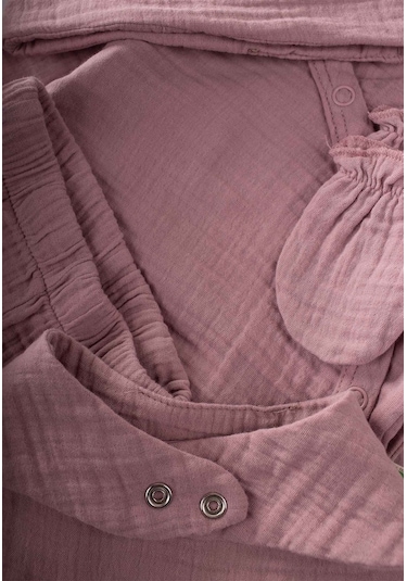 Cigit Organik Hastahane Çıkışı Bebek Takımı 0-3 Ay Leylak Leylak