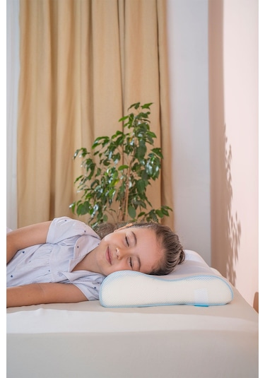 Visco Serinletici Jelli Boyun Destekli Çocuk Yastığı 47x32x8/6 Cm Beyaz