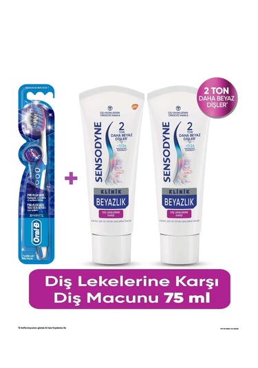 Sensodyne Klinik Beyazlık Diş Lekelerine Karşı Diş Macunu 75 Ml X
