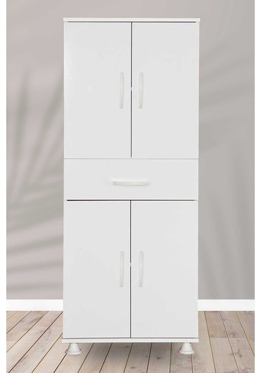 Atlas Çok Amaçlı Raflı Ve Çekmeceli Dolap Mutfak & Banyo Beyaz Beyaz