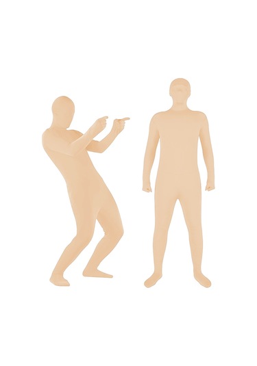 Lemestar Kamera Çekim İçin Klörlü Elastik Tulum - Chroma Key Uyumlu Tek Parça Giyim - 160-180cm Boy Seçenekli Bej