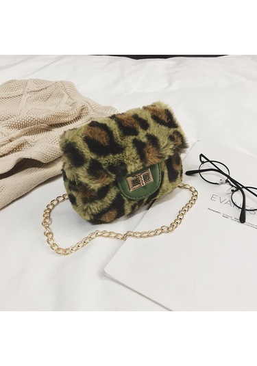 Yfashion Kış Kız Messenger Çanta Moda Pard Baskı Mini Prenses Crossbody Omuz Çantası