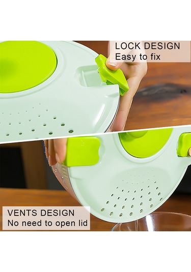 Geeroyoo Manuel Marul Kurutucu D650 - Büyük Kapasiteli Sebze Meyve Salata Süzgeci Beyaz