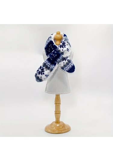 Elmpaly Mavi Desenli Sıcak Yumuşak Köpek Atkı Kazak Yelek Kışlık Küçük Orta Büyük