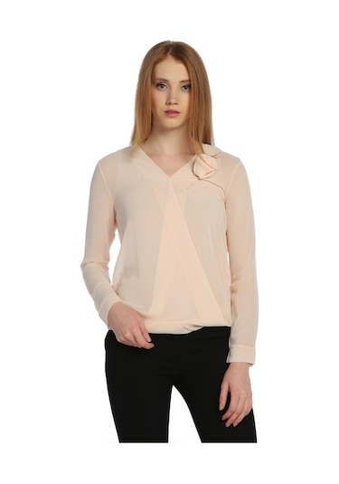 Bulalgiy Kadın Pudra Şifon Bluz - Bga335014