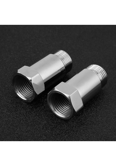 Konesam Oksijen Sensörü Uzatıcı Adaptörü M18 1.5 45mm, Motor Kontrol Lambası Söndürücü, Evrensel Uyum, 2 Adet Gümüş