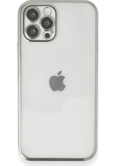 Durukar Apple Uyumlu iPhone 12 Pro Max Kılıf Lensli Silikon - Gümüş