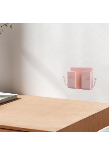 Homyl Duvara Monte Telefon Tutucu Modern Depolama Rafı Pembe
