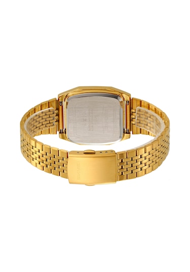 Springsun Skmeı 2460 Dijital Spor Saati: Çelik Kayışlı, 30m Su Geçirmez, El Işık, Kronometre, Alarm Ve Tarih Gösterimi Altın Altın