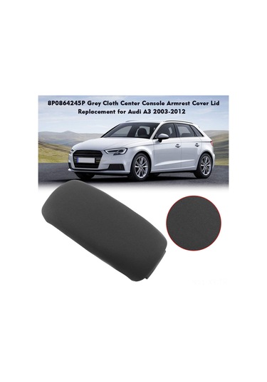 Shineyee Audi A3 2003-2012 İçin Gri Kumaşlı Kolçak Kapağı, Kolay Montaj, Yüksek Kalite Garantili.