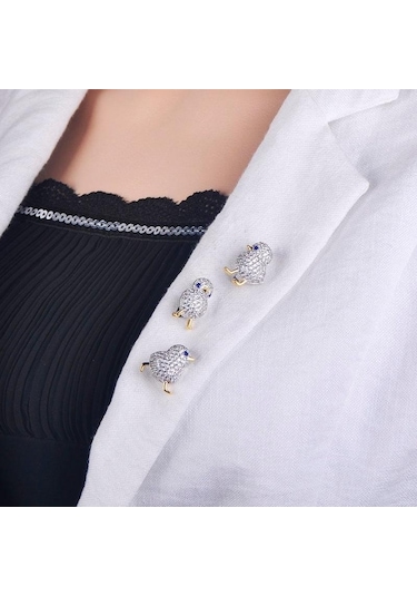 Beyaz Blucome Sevimli Anime Bakır Broş Kadın Kızlar İçin Yaka Elbise Hijiab Pimleri Beyaz