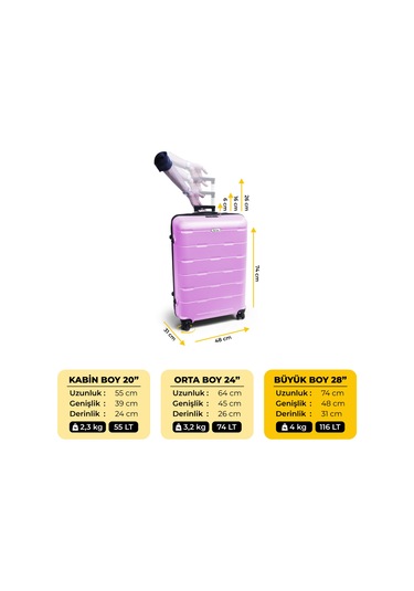 Biggdesign Moods Up Tsa Kilitli 28" Abs Gövdeli Valiz Büyük Boy-pembe