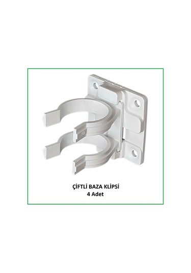 Baza Klipsi Çiftli 4 Adet Beyaz