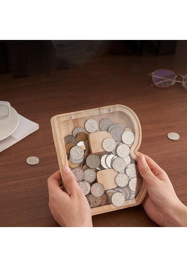 26 Alfabe Kumbara Madeni Para Kumbara Ahşap Harf Tasarruf Kutusu Masaüstü Süsü Ev Dekorasyonu El Sanatları Çocuklar İçin