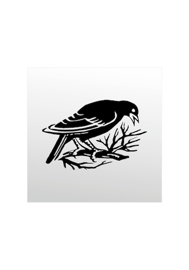 Folyo Sticker Daldaki Kuş 160cm Uzunluk Siyah