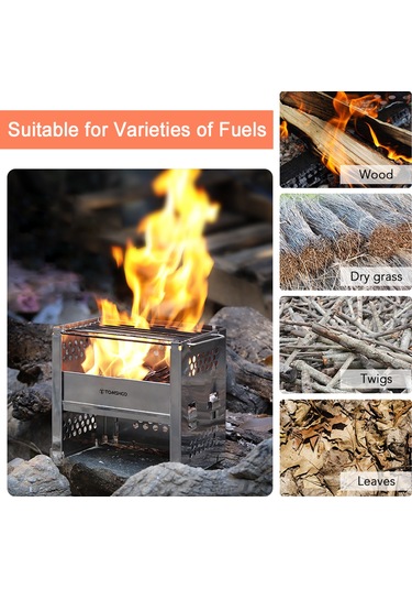 Tomshoo-dış Mekan Paslanmaz Çelik Izgara Ayarlanabilir Soba,y25384-t Gümüş